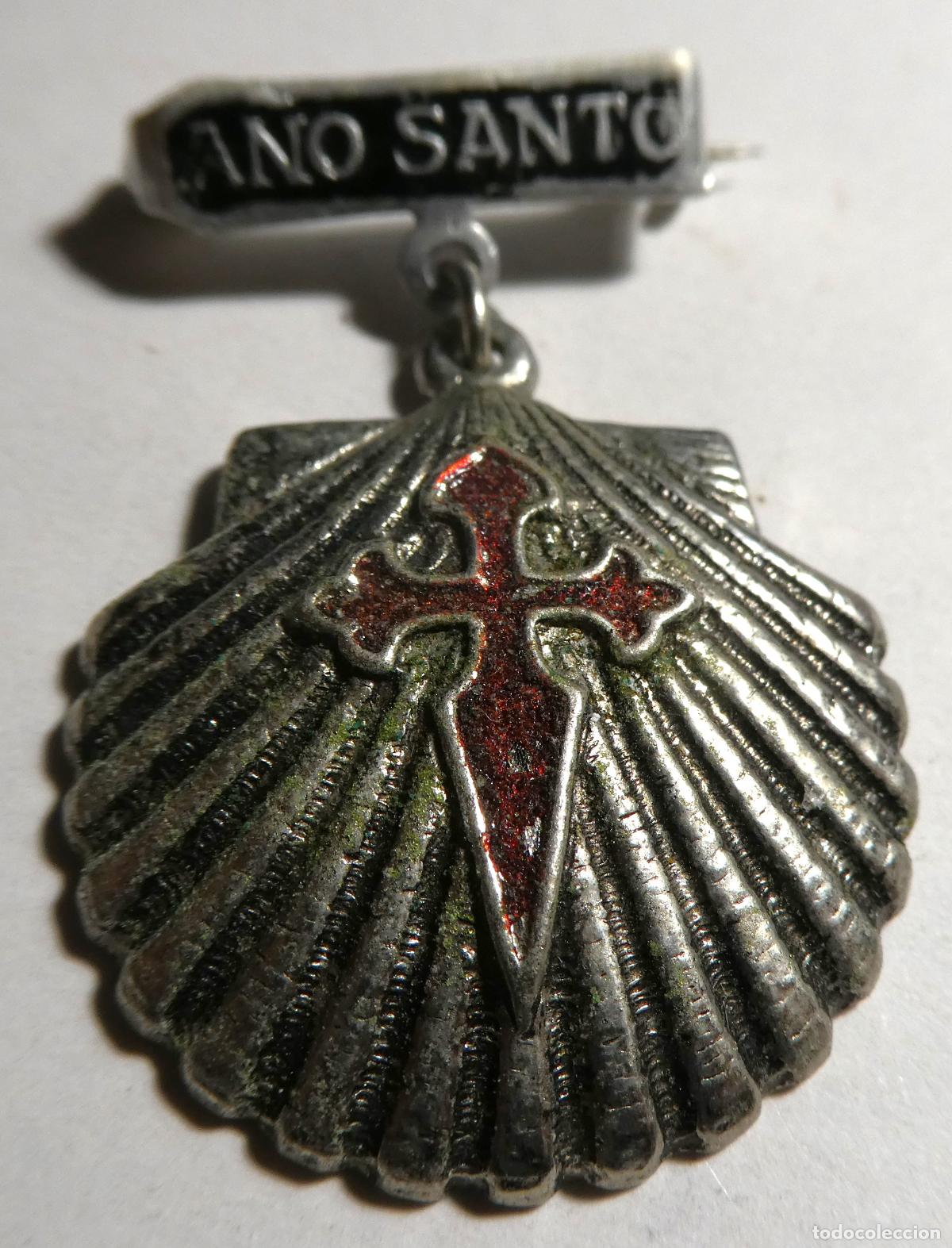 Antig&uuml;edades: Broche oficial, a&ntilde;o santo 1976,santiago de Compostela