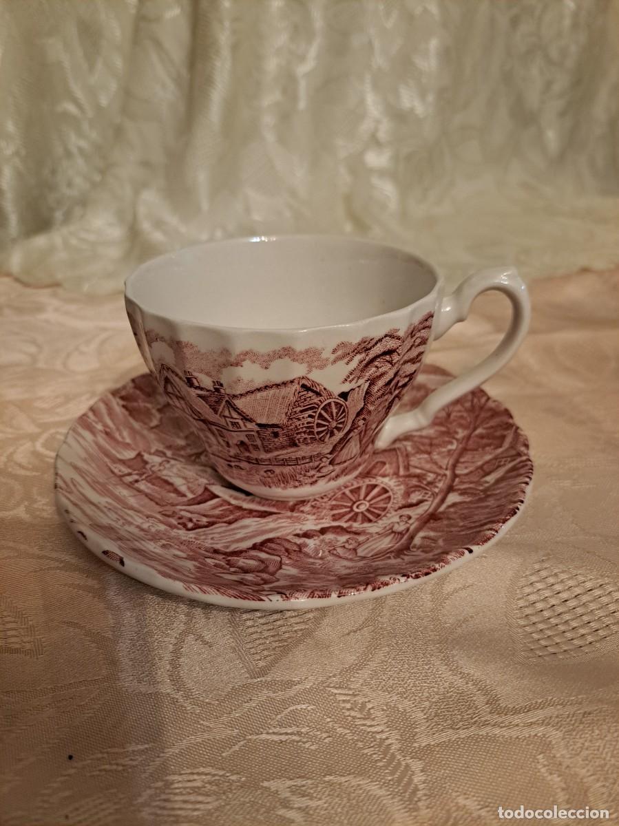 Antig&uuml;edades: Solitario de t&eacute; de porcelana Ebe Mill Alfred Meakin Staffordshire , Rojo