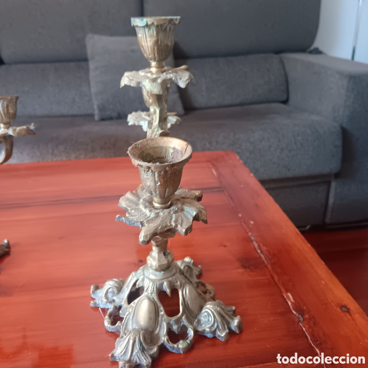 Antig&uuml;edades: Candelabros antiguos de bronce - Foto 3