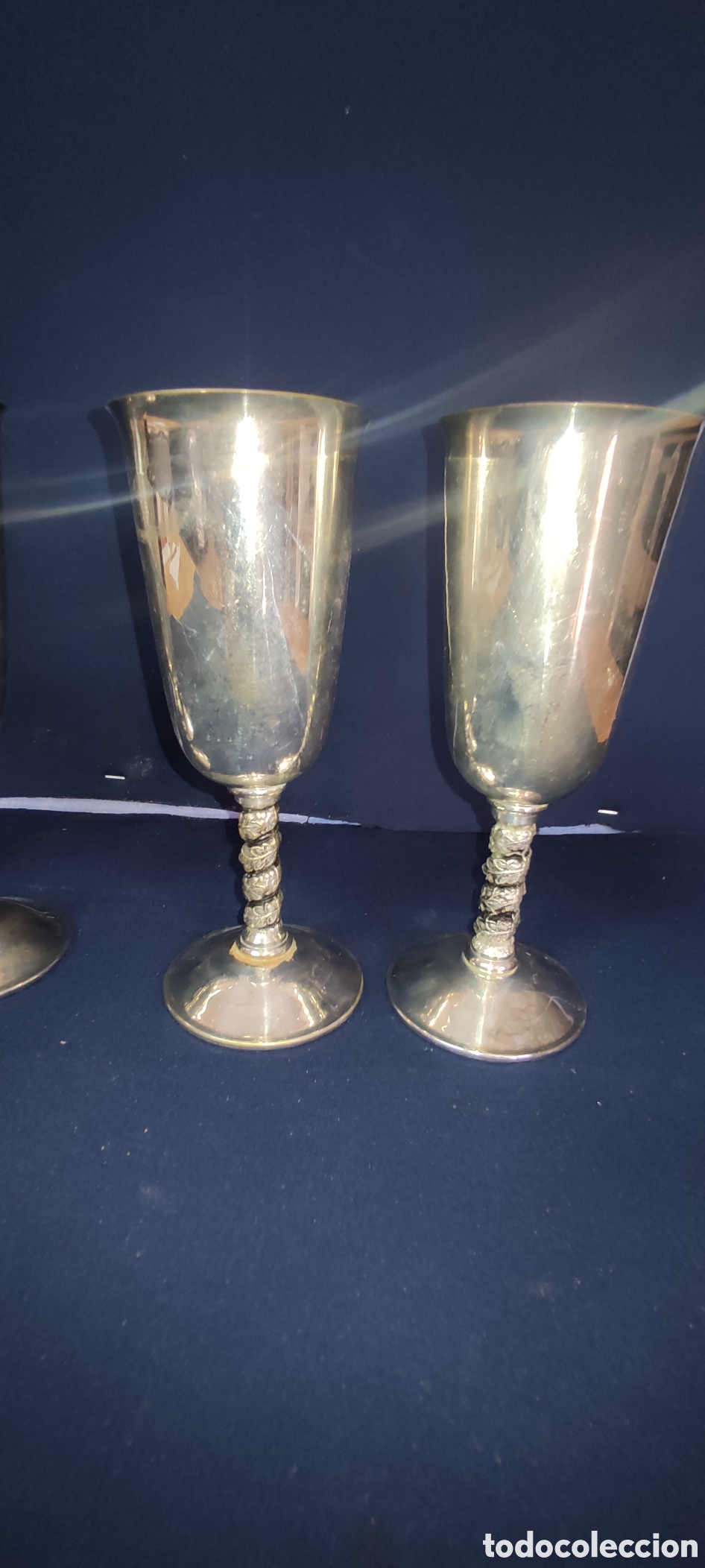 Antig&uuml;edades: Juego de 4 copas de alpaca - Foto 6