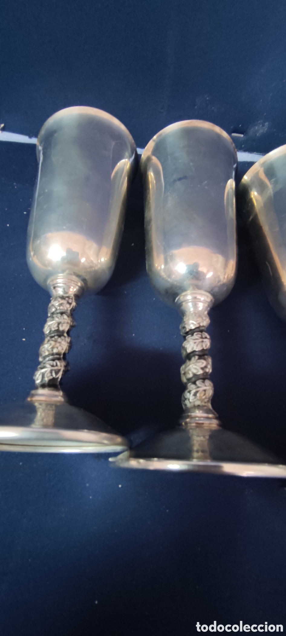 Antig&uuml;edades: Juego de 4 copas de alpaca - Foto 8