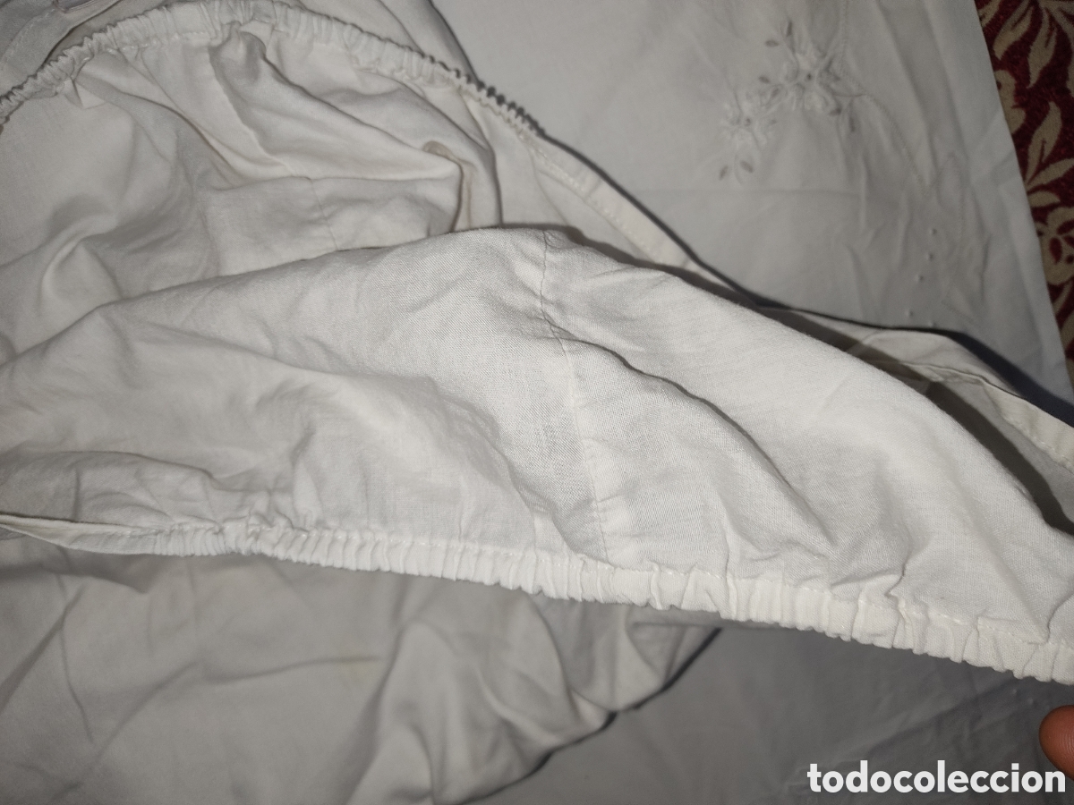 Antig&uuml;edades: Antiguo Juego de cama de algod&oacute;n bordado. - Foto 11