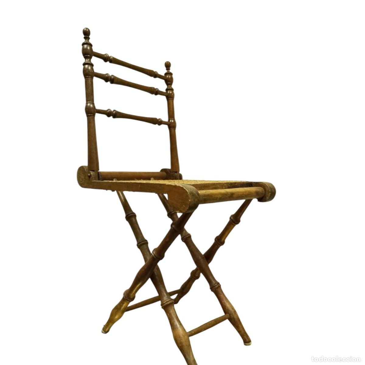 Antig&uuml;edades: SILLA PLEGABLE INGLESA S.XIX - Foto 1