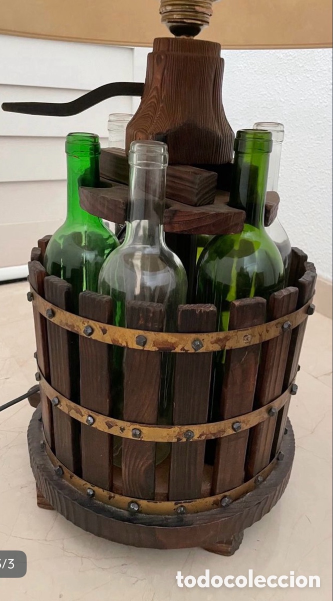 Antig&uuml;edades: L&aacute;mpara Botellero R&uacute;stica - Foto 3