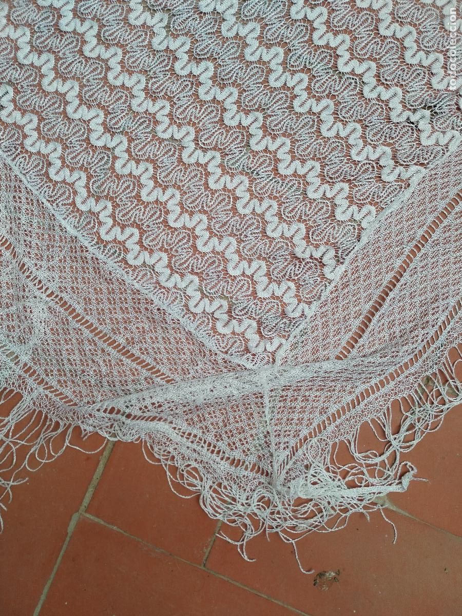 Antig&uuml;edades: Mant&oacute;n chal vintage, blanco - Foto 1