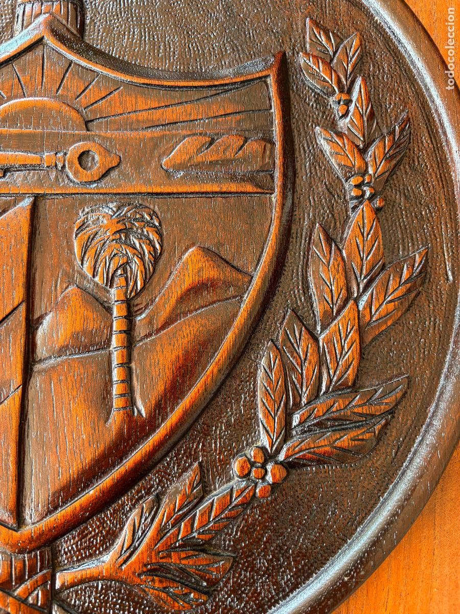 Antig&uuml;edades: GRAN ESCUDO DE CUBA EN MADERA MACIZA - Foto 4