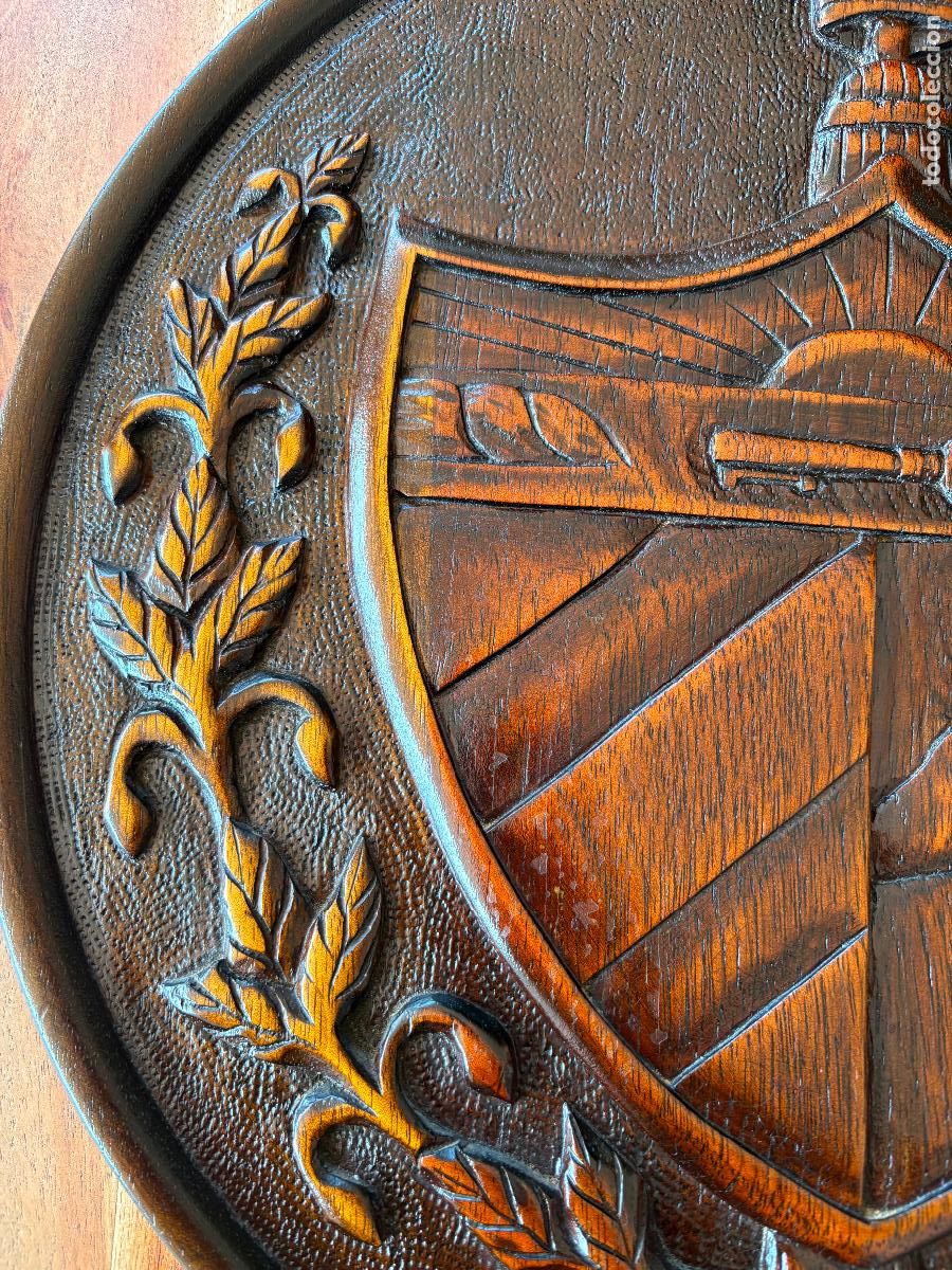 Antig&uuml;edades: GRAN ESCUDO DE CUBA EN MADERA MACIZA - Foto 5