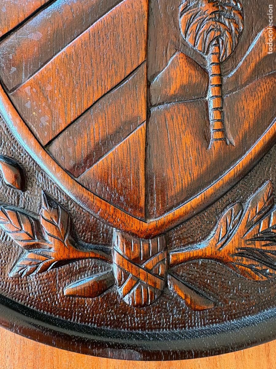 Antig&uuml;edades: GRAN ESCUDO DE CUBA EN MADERA MACIZA - Foto 6