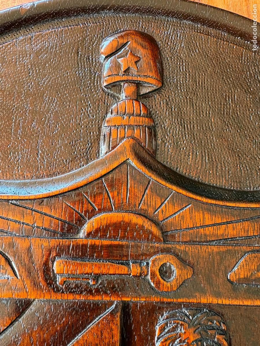 Antig&uuml;edades: GRAN ESCUDO DE CUBA EN MADERA MACIZA - Foto 7