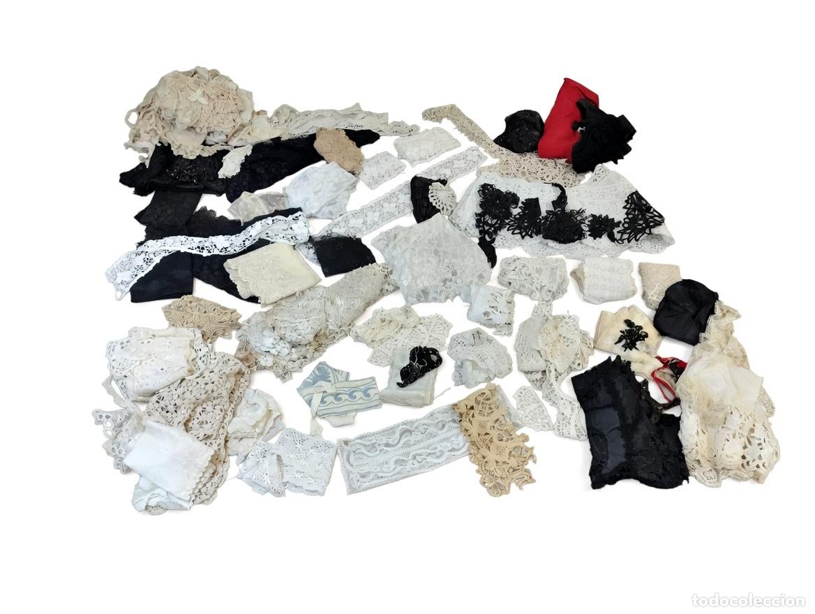 Antig&uuml;edades: GRAN COLECCI&Oacute;N DE ENCAJES, BANDAS, ORNAMENTOS Y FRAGMENTOS DE TEJIDO. ESPA&Ntilde;A. XIX-XX