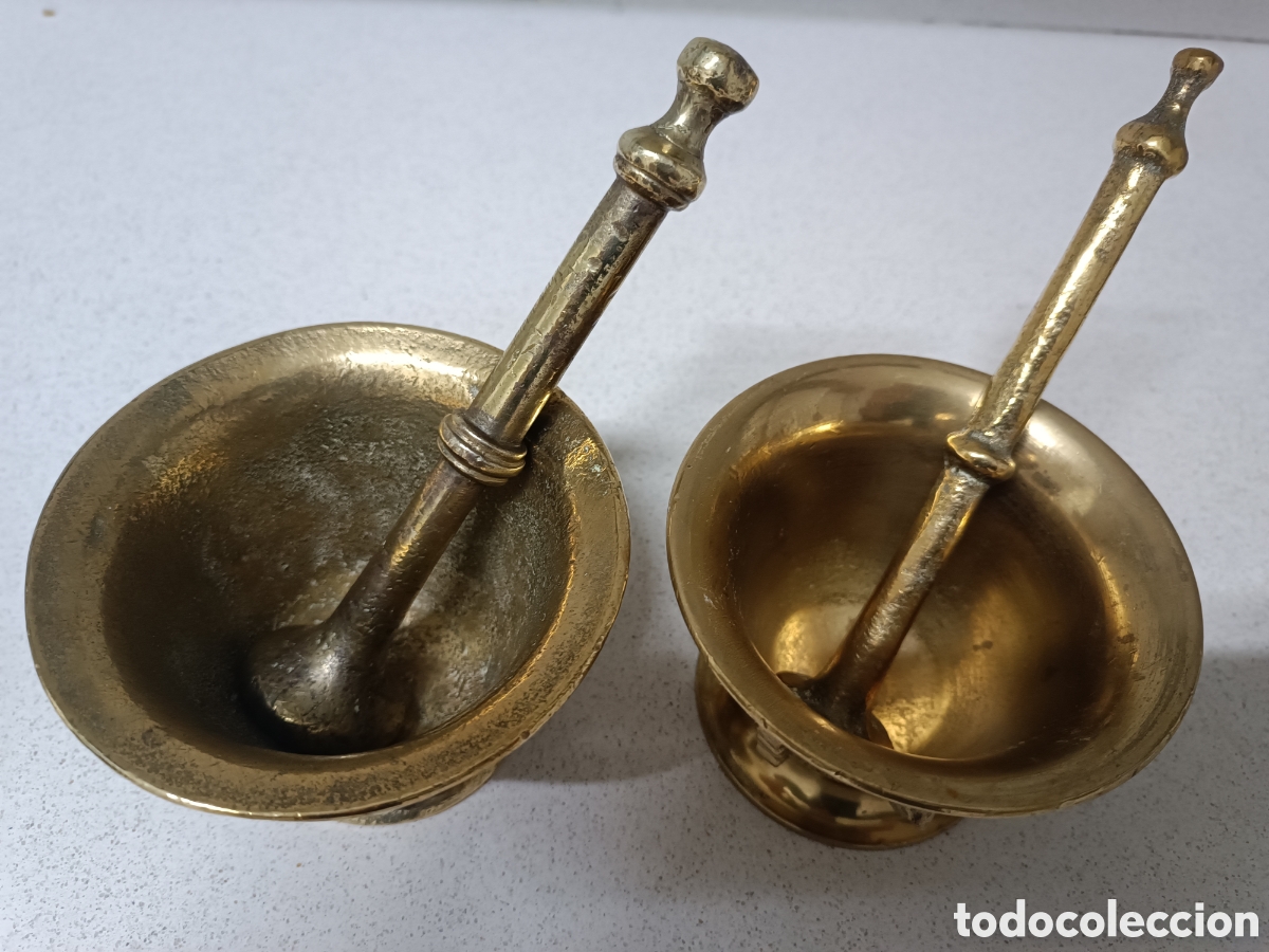 Antig&uuml;edades: Conjunto de 2 morteros bronce. - Foto 2