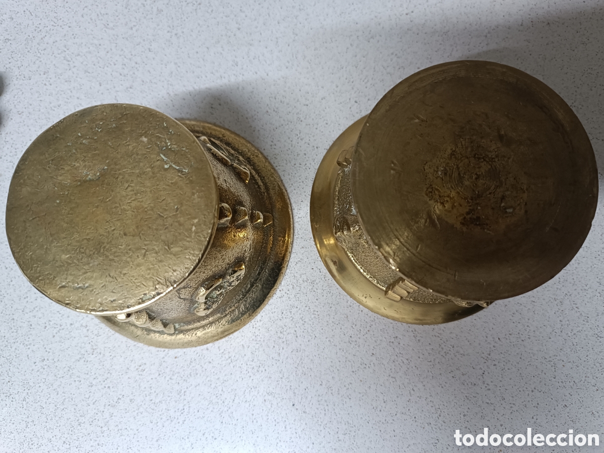 Antig&uuml;edades: Conjunto de 2 morteros bronce. - Foto 3