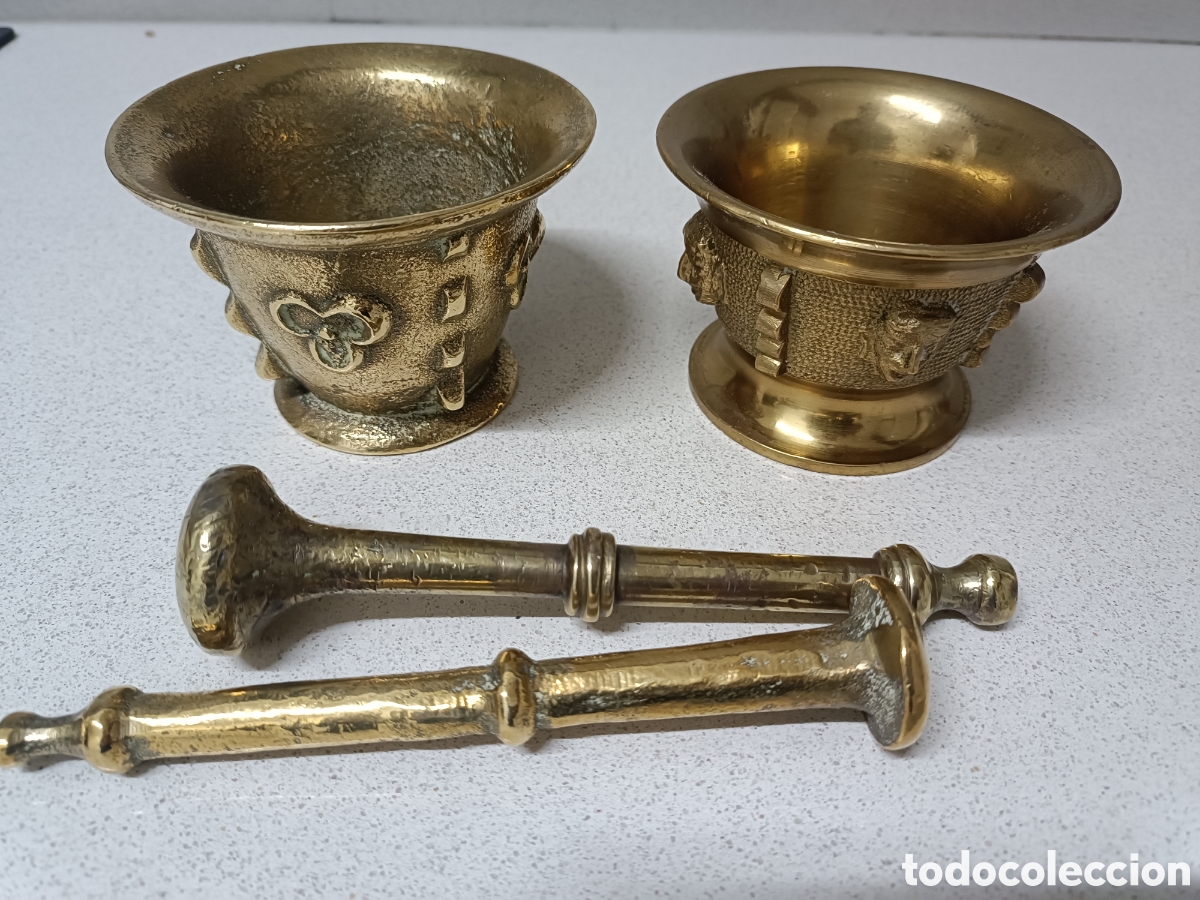 Antig&uuml;edades: Conjunto de 2 morteros bronce. - Foto 4