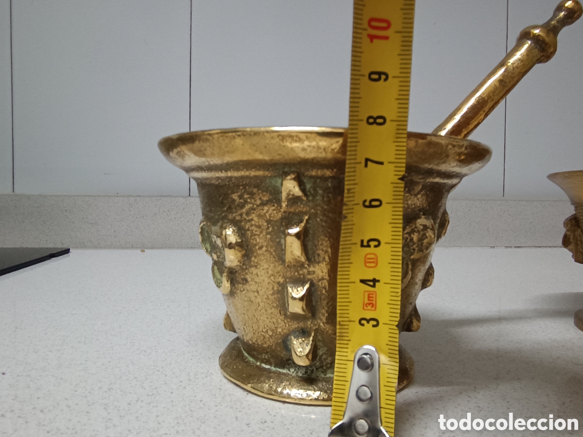 Antig&uuml;edades: Conjunto de 2 morteros bronce. - Foto 5
