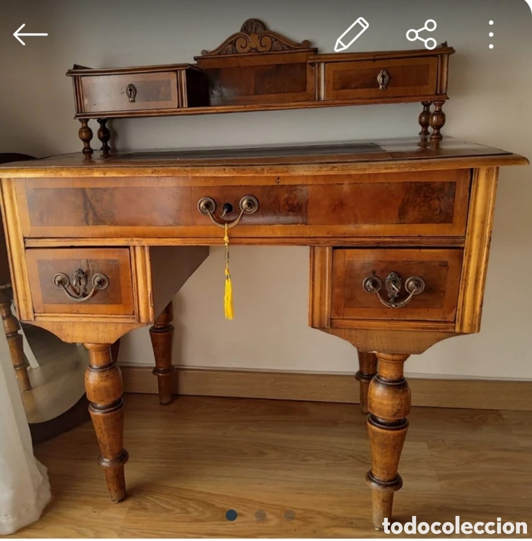 Antig&uuml;edades: Escritorio eduardiano - Foto 1