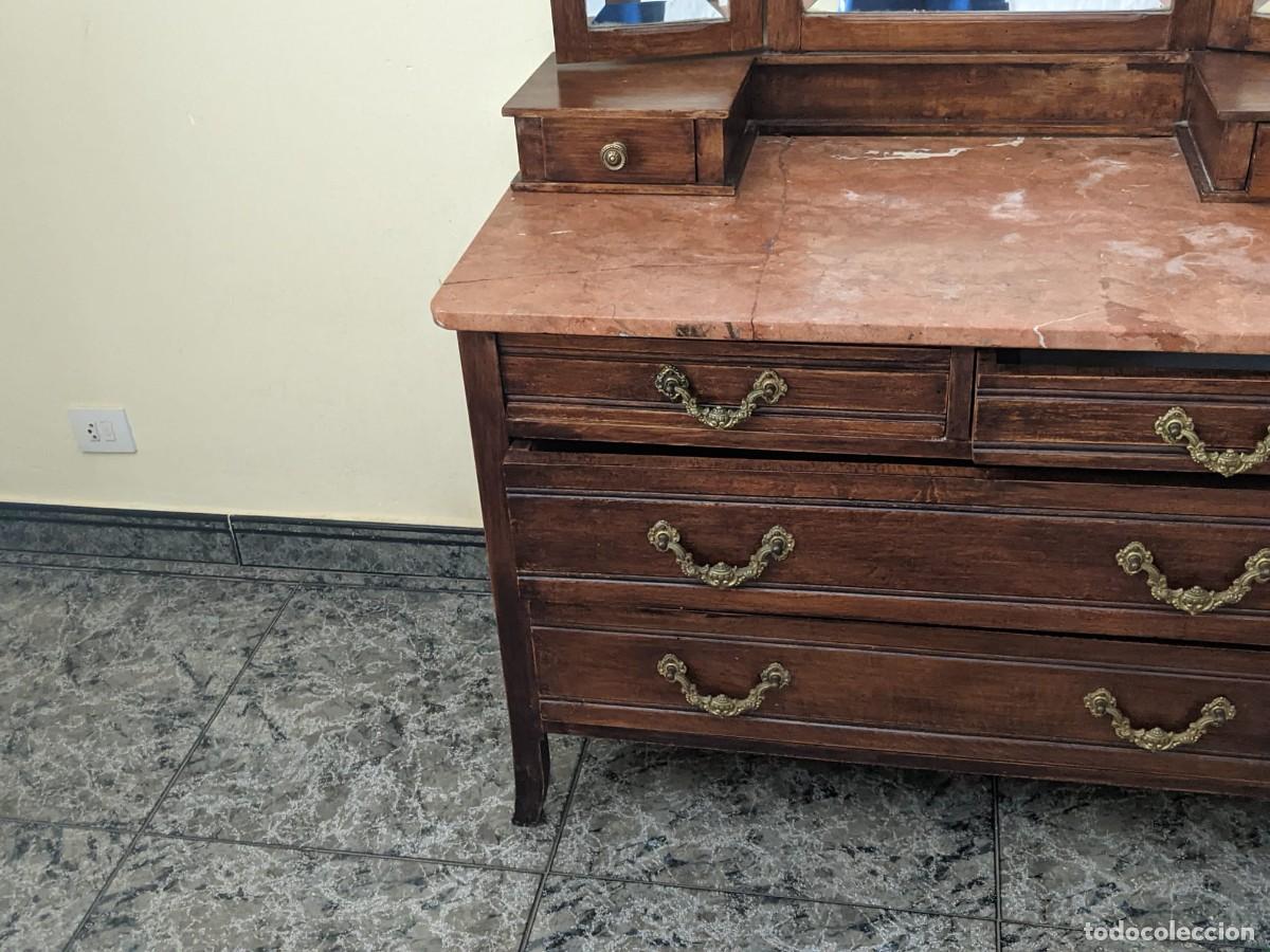 Antig&uuml;edades: C&oacute;moda antigua art deco con espejo tr&iacute;ptico - Foto 8