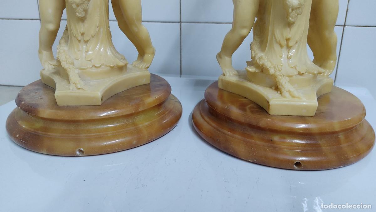 Antig&uuml;edades: Pareja de l&aacute;mparas con querubines - Foto 19
