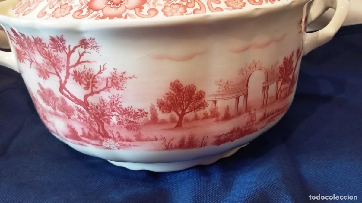 Antig&uuml;edades: Sopera antigua Pickman loza rosa. - Foto 4