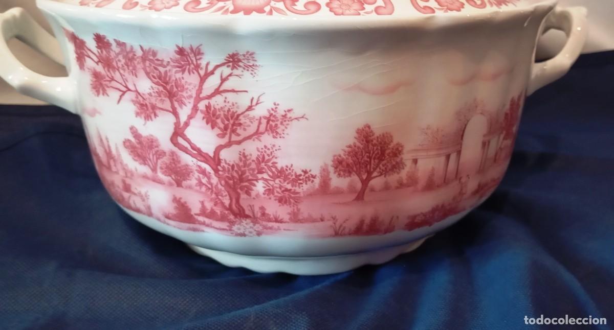Antig&uuml;edades: Sopera antigua Pickman loza rosa. - Foto 8