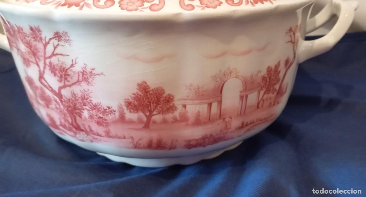 Antig&uuml;edades: Sopera antigua Pickman loza rosa. - Foto 9