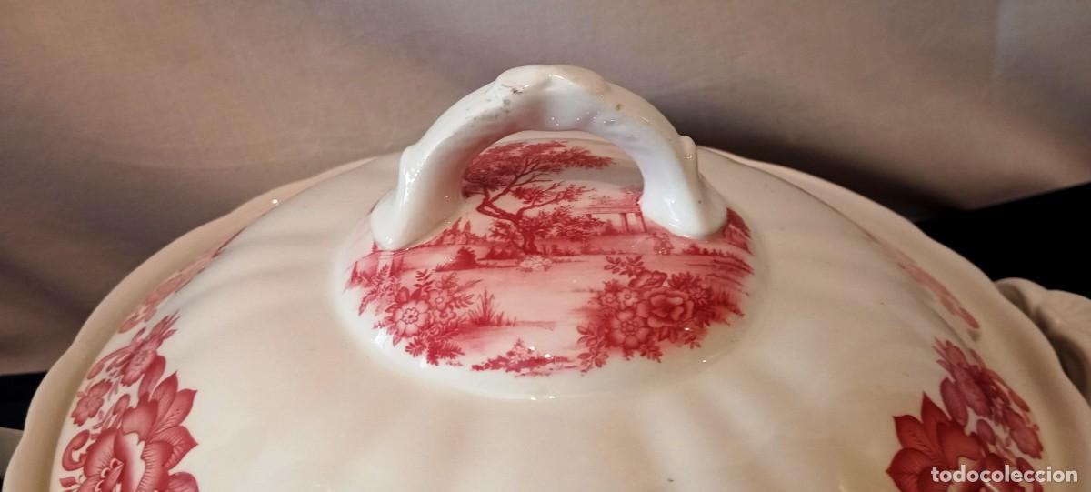 Antig&uuml;edades: Sopera antigua Pickman loza rosa. - Foto 10