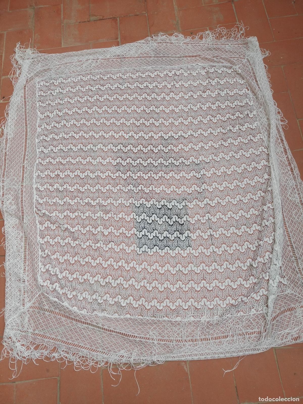 Antig&uuml;edades: Mant&oacute;n chal vintage, blanco - Foto 10