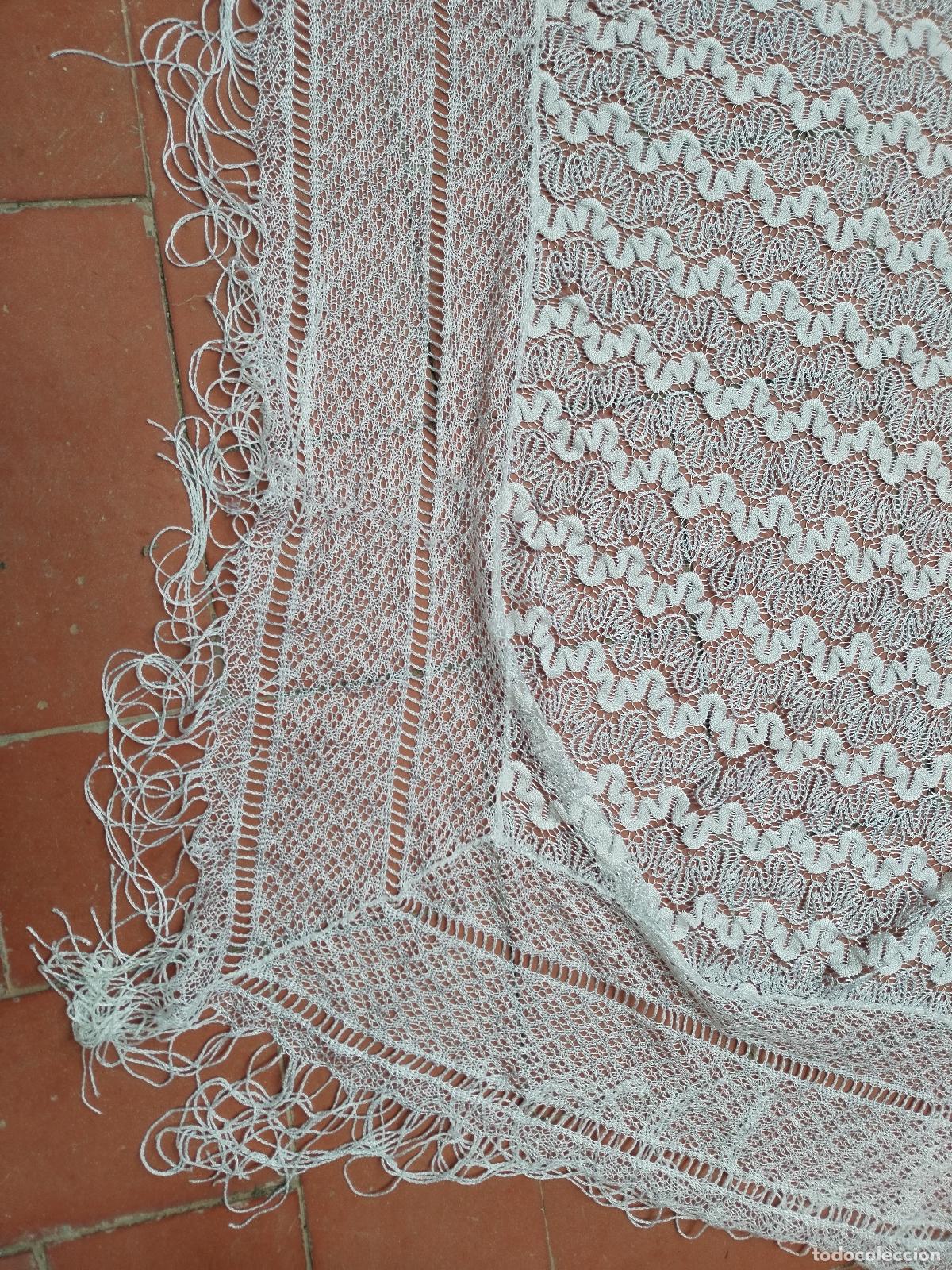 Antig&uuml;edades: Mant&oacute;n chal vintage, blanco - Foto 13