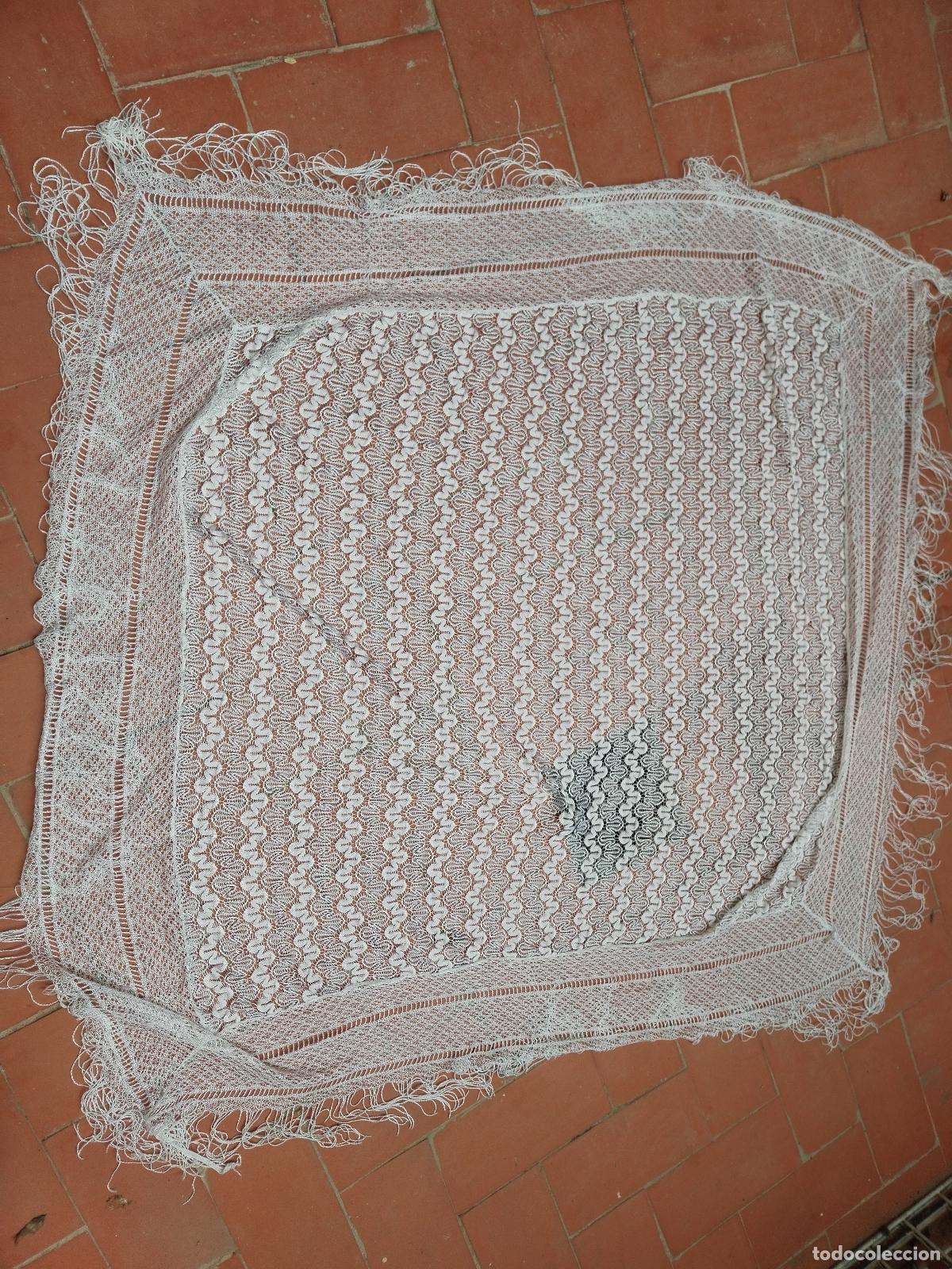 Antig&uuml;edades: Mant&oacute;n chal vintage, blanco - Foto 16