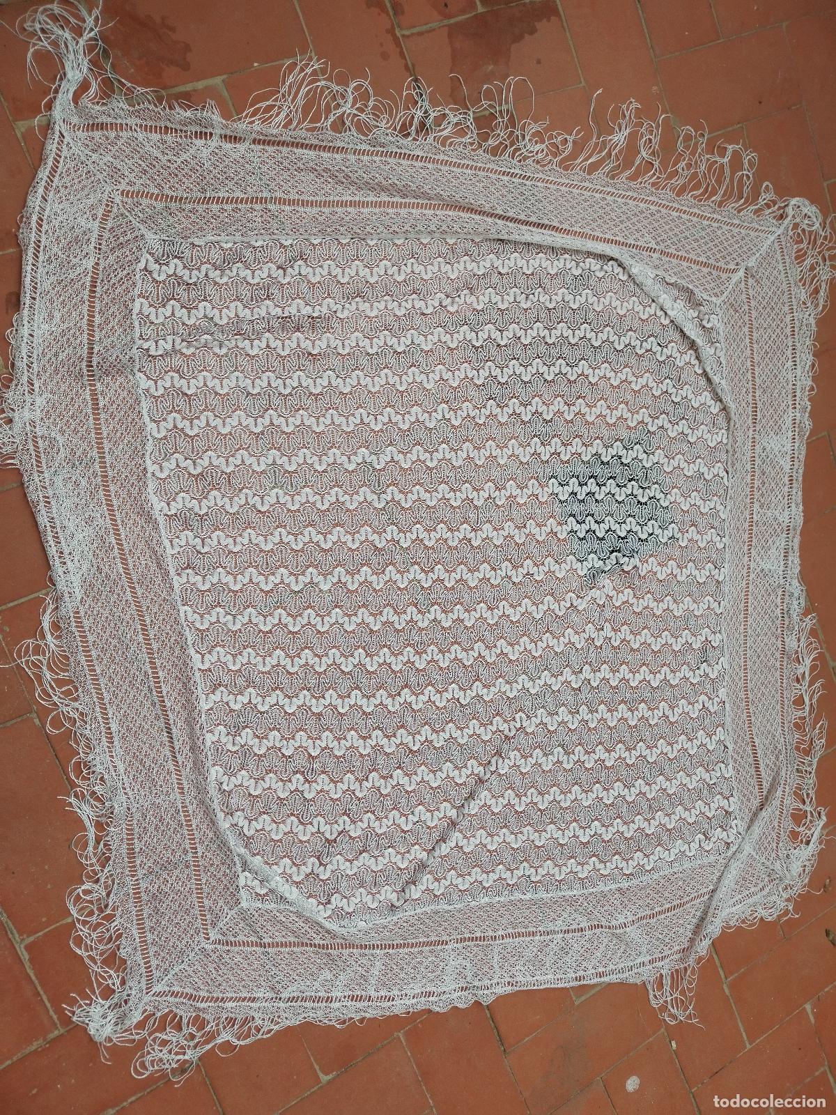 Antig&uuml;edades: Mant&oacute;n chal vintage, blanco - Foto 18
