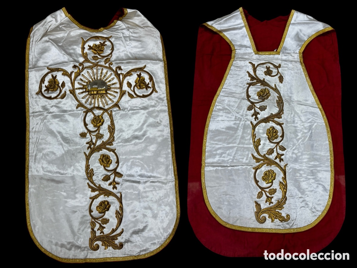 Antig&uuml;edades: Casulla bordada en oro. - Foto 1