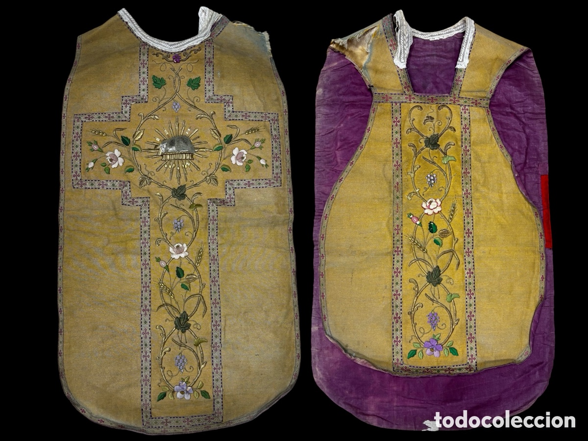 Casulla bordada en oro y sedas