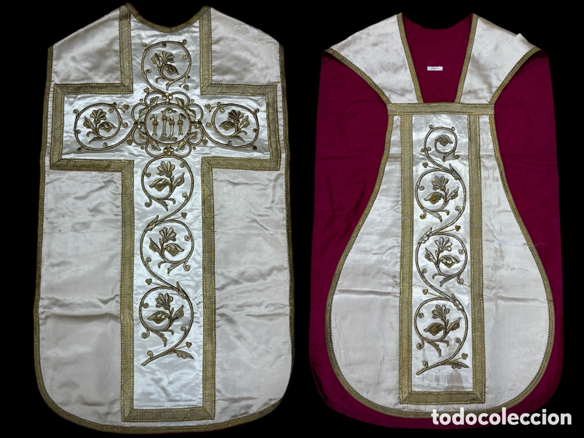 Antiguidades: Casulla bordada en oro.