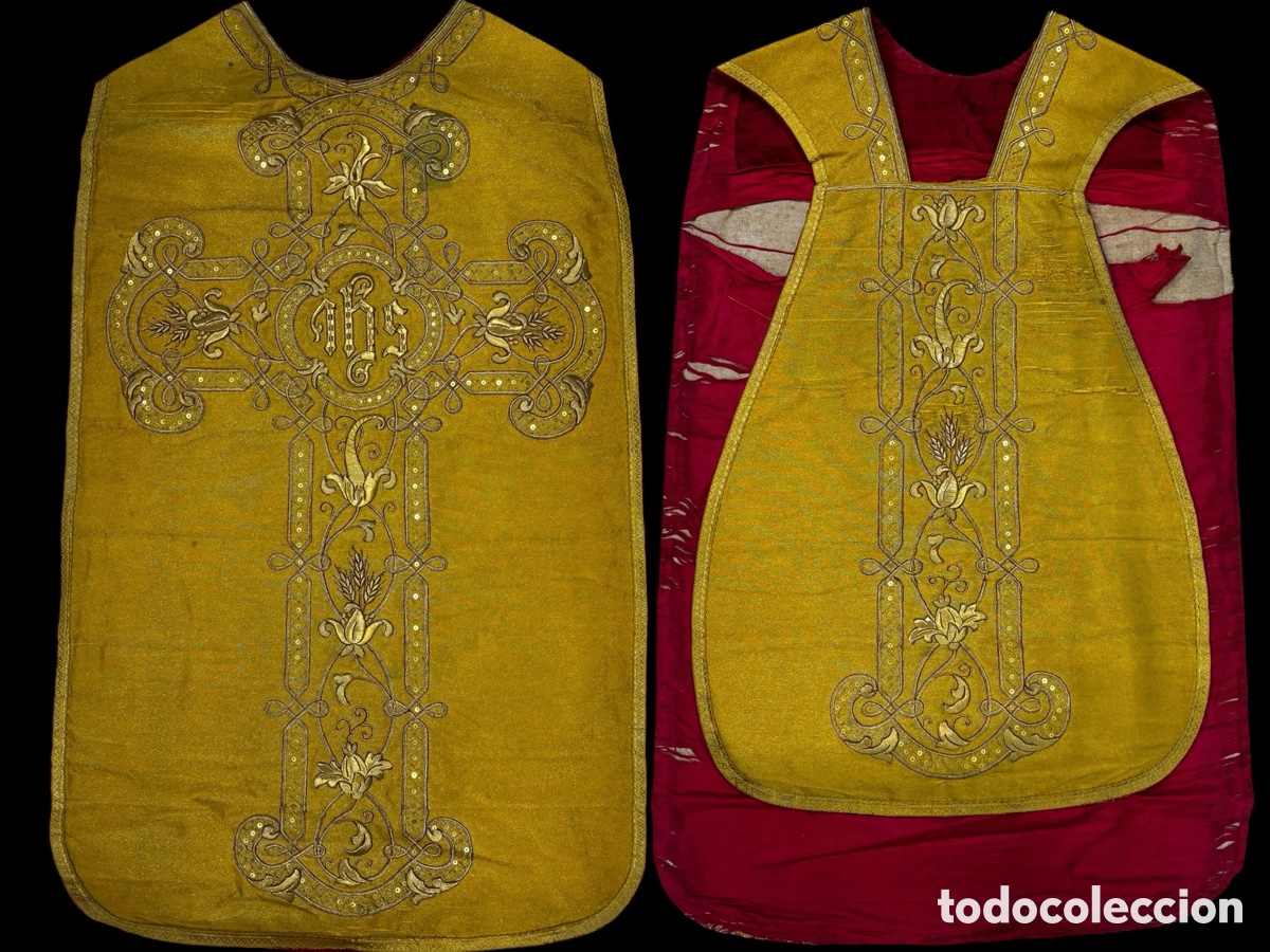 Antig&uuml;edades: Casulla bordada en oro. - Foto 1