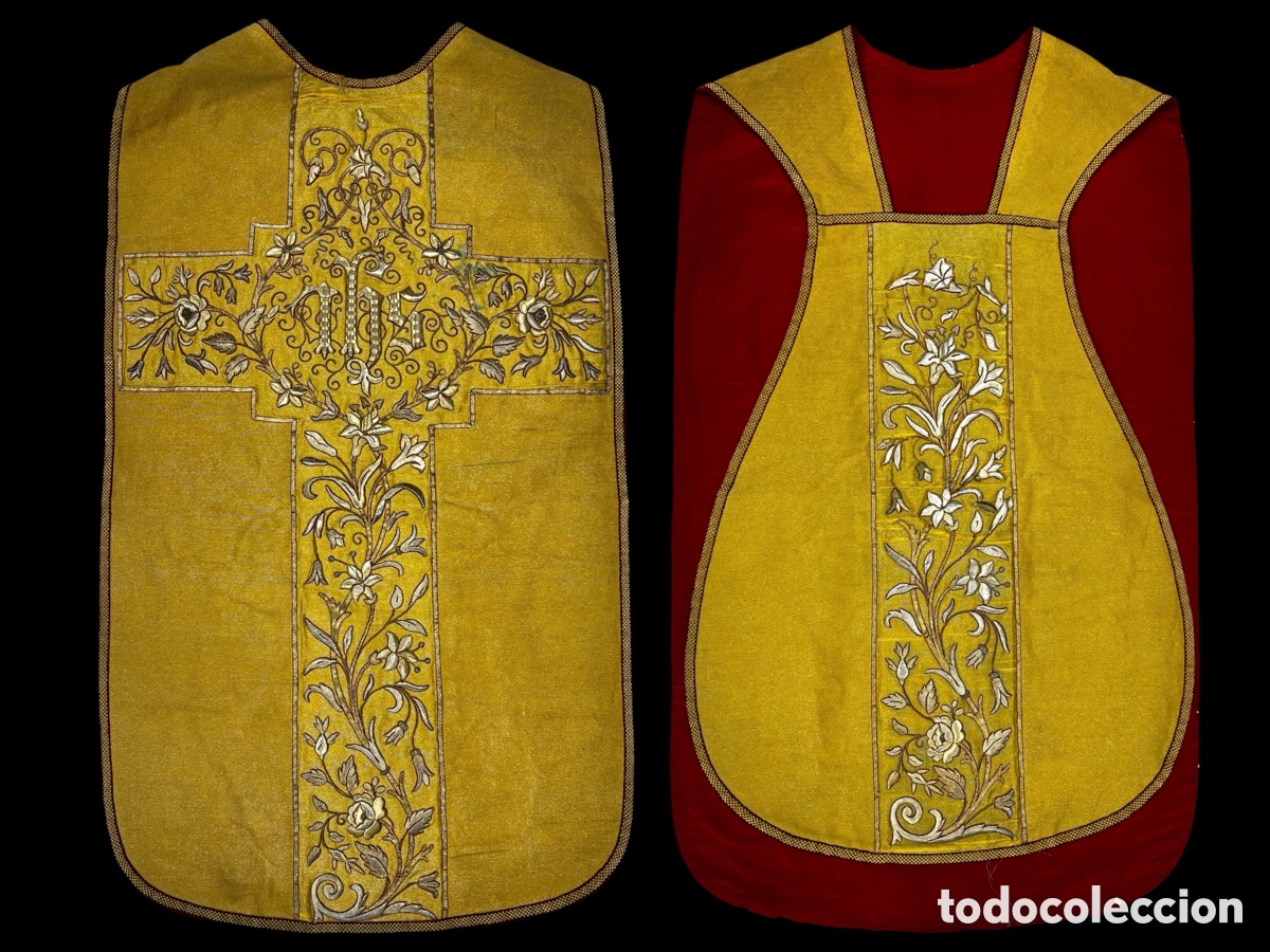 Antiguidades: Casulla bordada en oro.