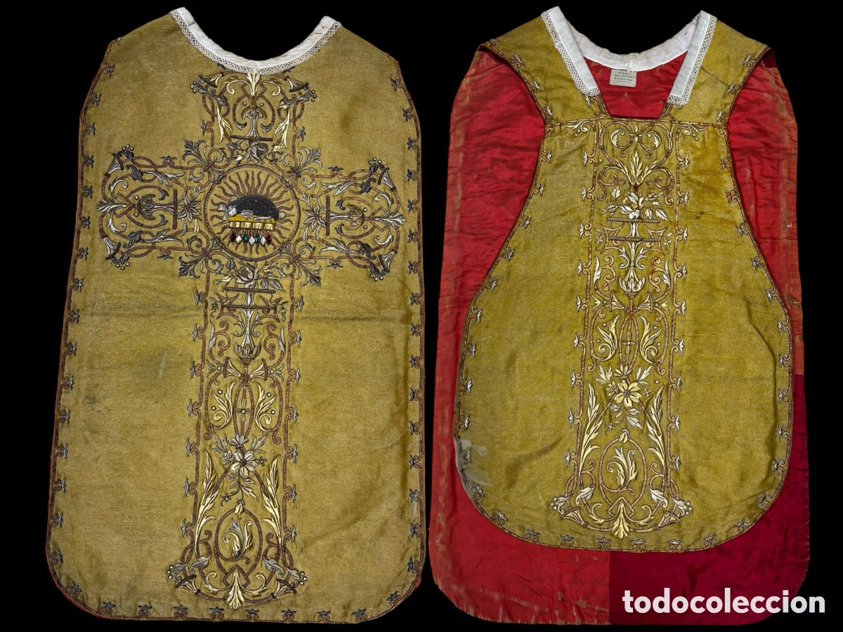 Antig&uuml;edades: Casulla bordada en oro. - Foto 1