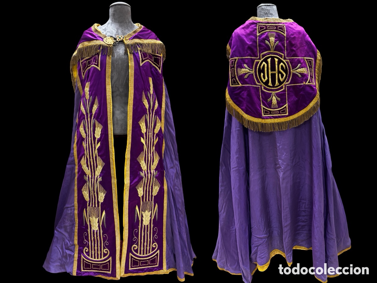 Antiques: Capa pluvial bordada en oro