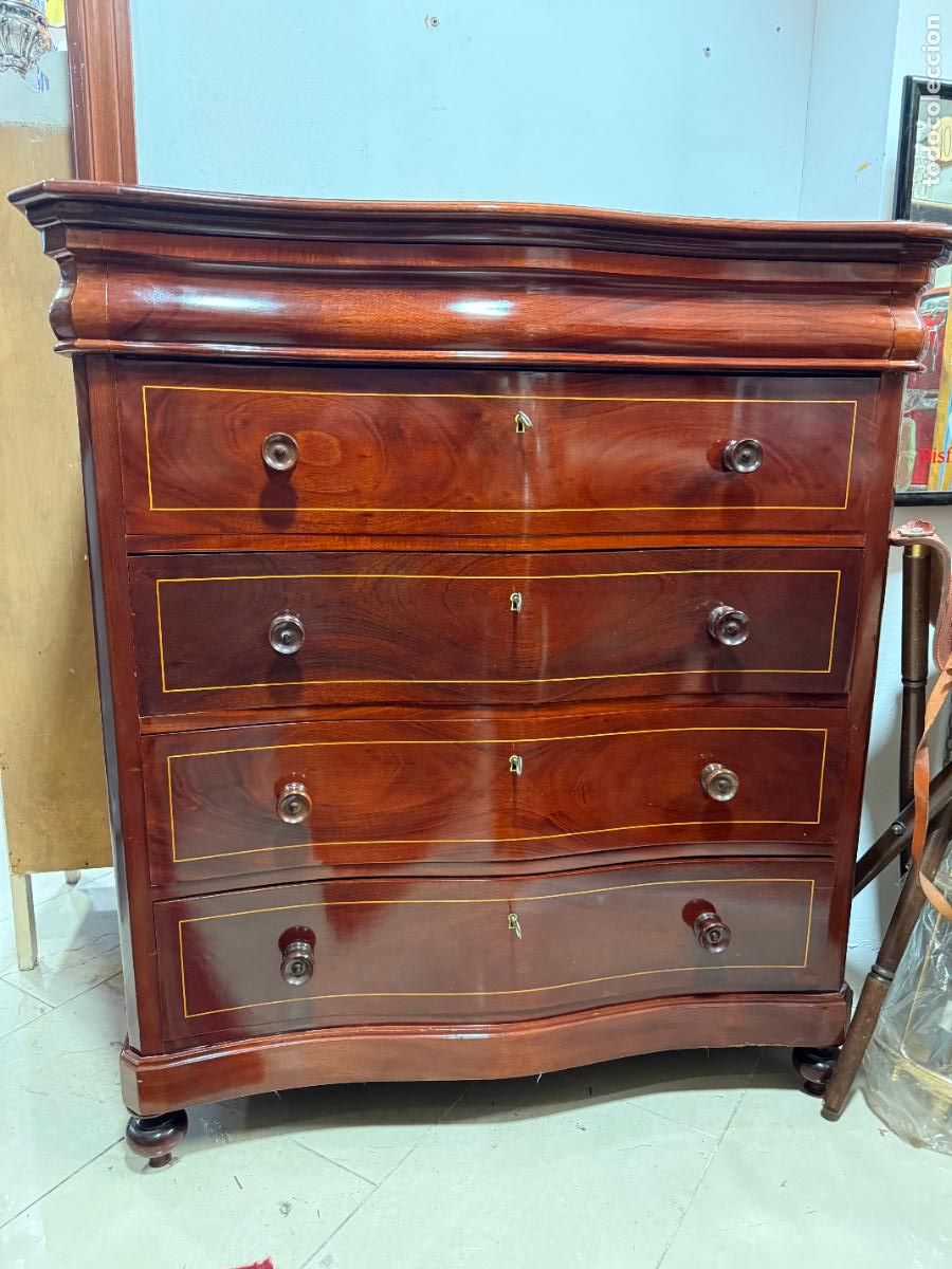 Antig&uuml;edades: MAGNIFICA COMODA DE CAOBA - MEDIDA 113X100X44 CM