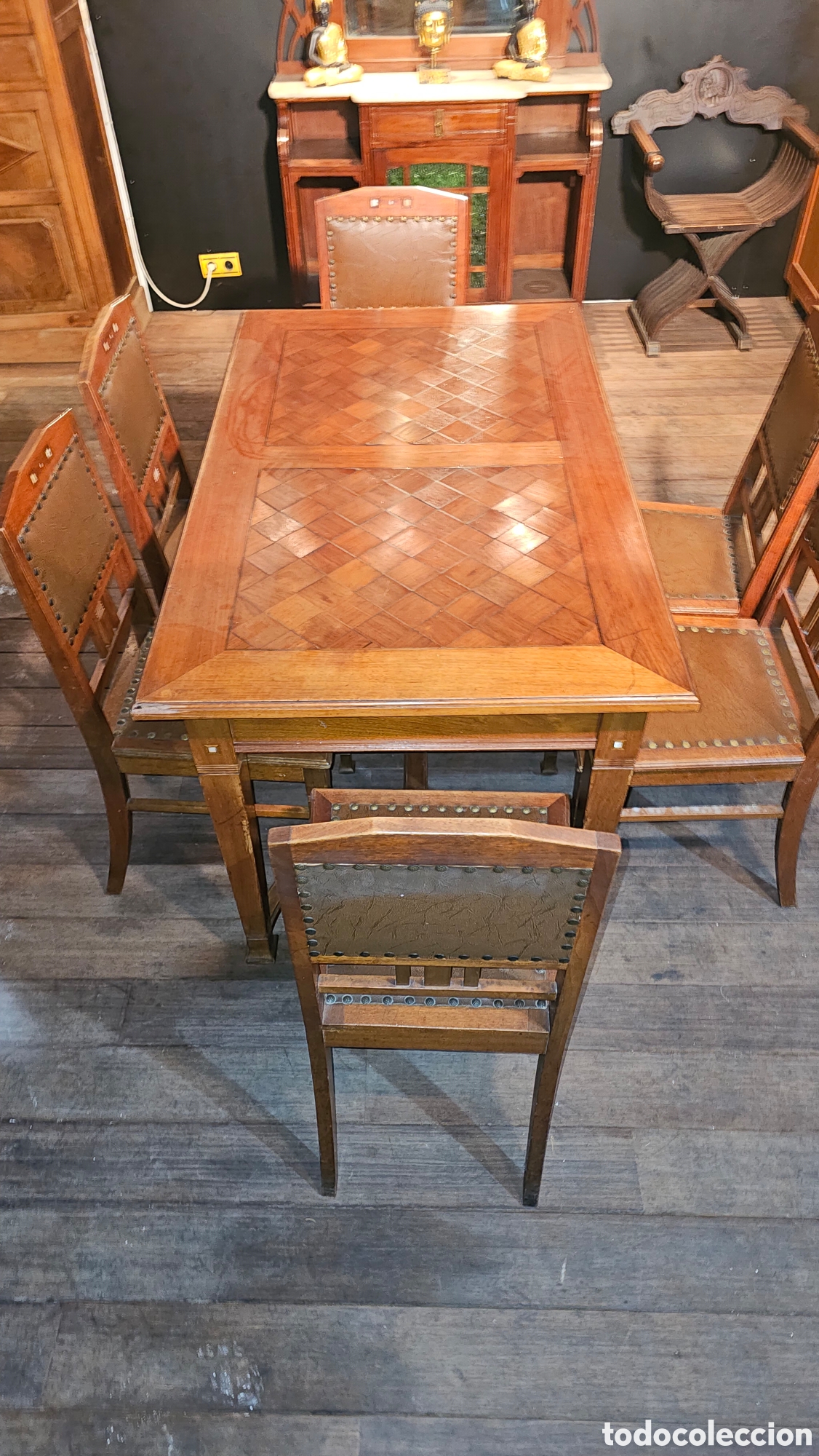 Antig&uuml;edades: Mesa y sillas comedor antiguo - Foto 2