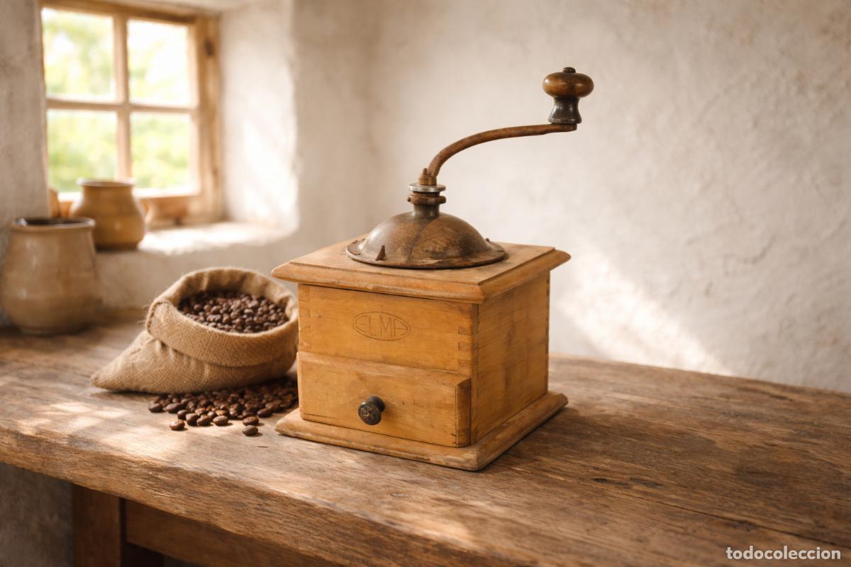 Antig&uuml;edades: MOLINILLO DE CAF&Eacute;, marca ELMA en madera - Foto 1