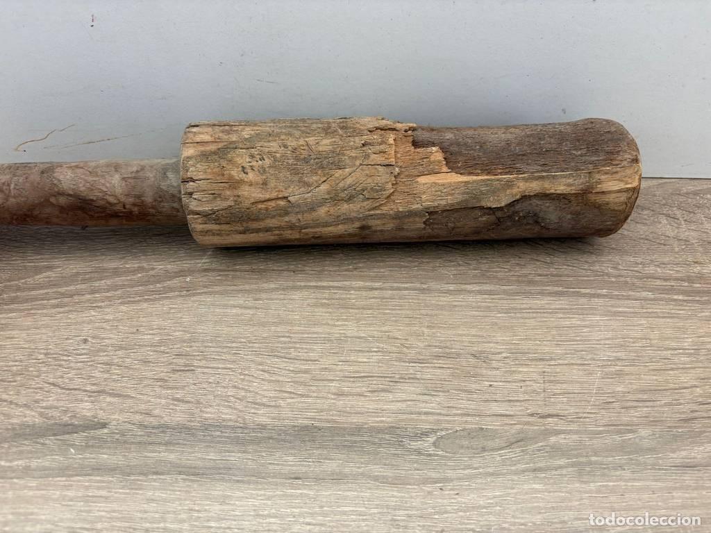 Antig&uuml;edades: MAZA DE PICAR DE MADERA - Foto 3