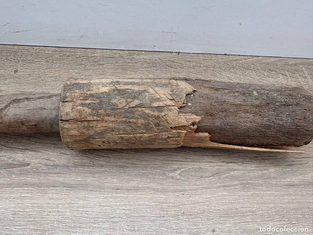 Antig&uuml;edades: MAZA DE PICAR DE MADERA - Foto 4