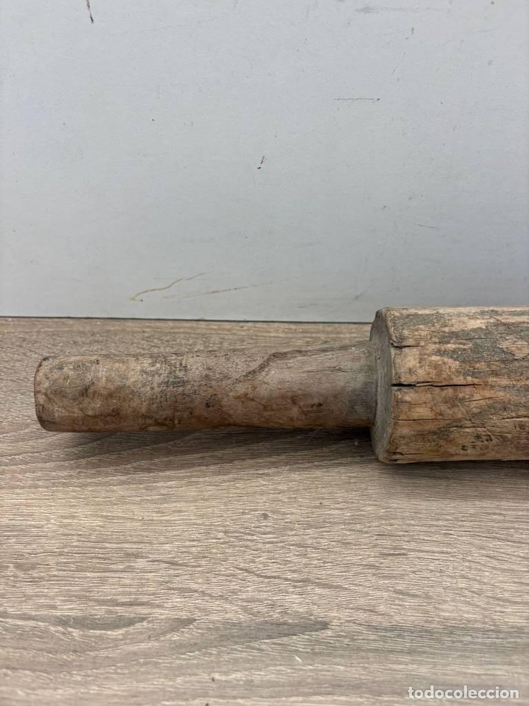 Antig&uuml;edades: MAZA DE PICAR DE MADERA - Foto 5