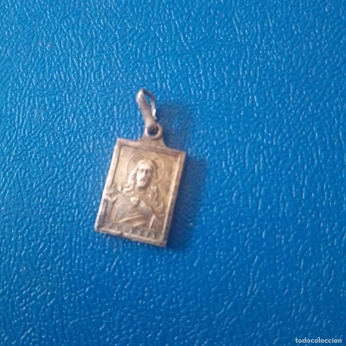 Antig&uuml;edades: Antiguo escapulario en plata/S.Corazon V.Carmen - Foto 2
