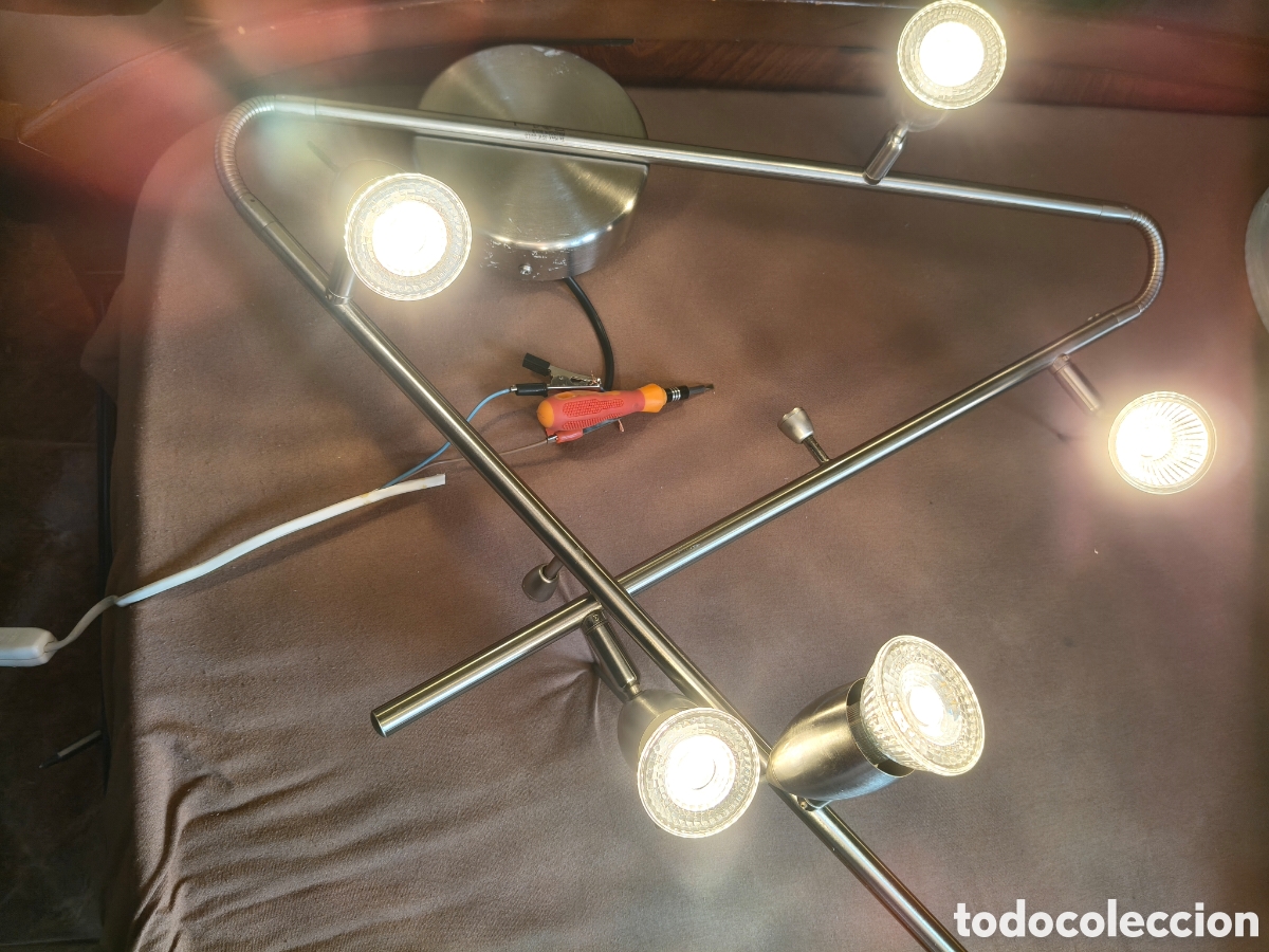 Antig&uuml;edades: Lampara de techo de 5 focos con bombilla