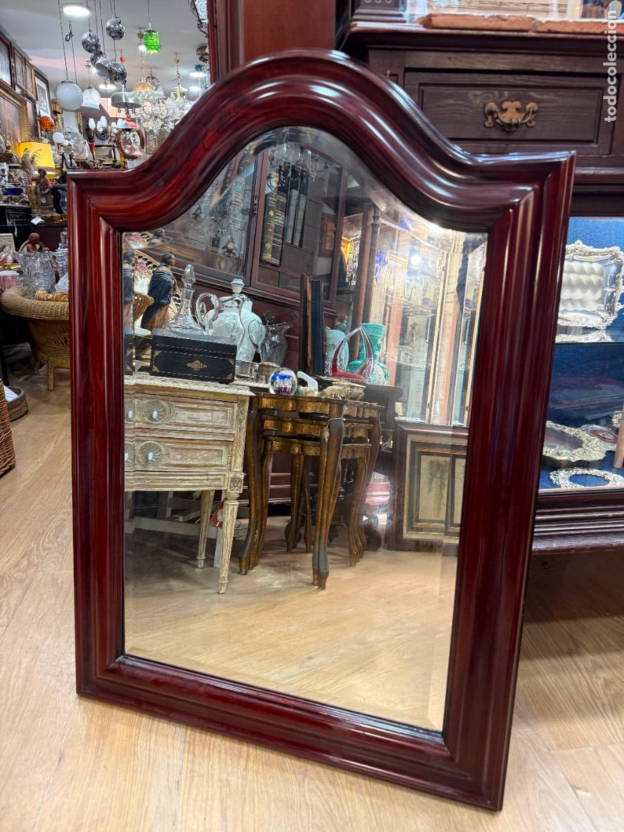 Antig&uuml;edades: GRAN ESPEJO CON MARCO DE CAOBA - MEDIDA TOTAL 103X72 CM