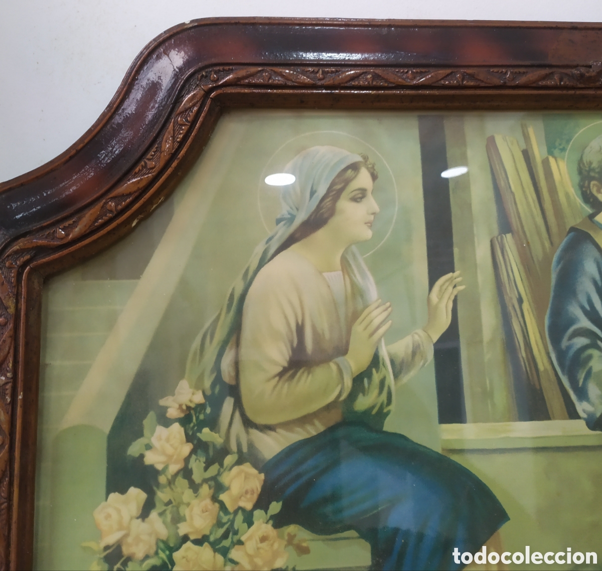 Antig&uuml;edades: Cuadro antiguo religioso - mide 89x47 cm - Foto 3