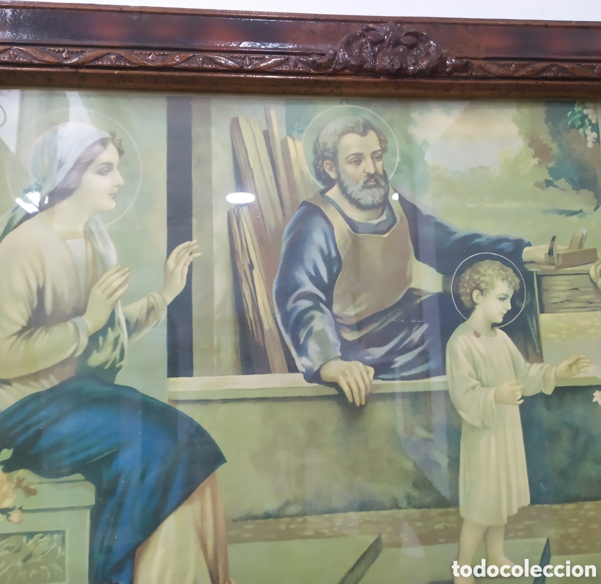Antig&uuml;edades: Cuadro antiguo religioso - mide 89x47 cm - Foto 4