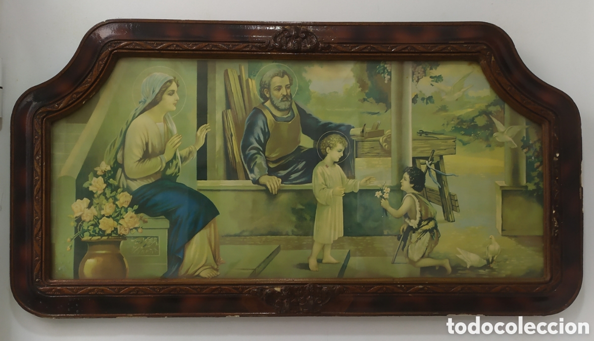 Antig&uuml;edades: Cuadro antiguo religioso - mide 89x47 cm - Foto 1