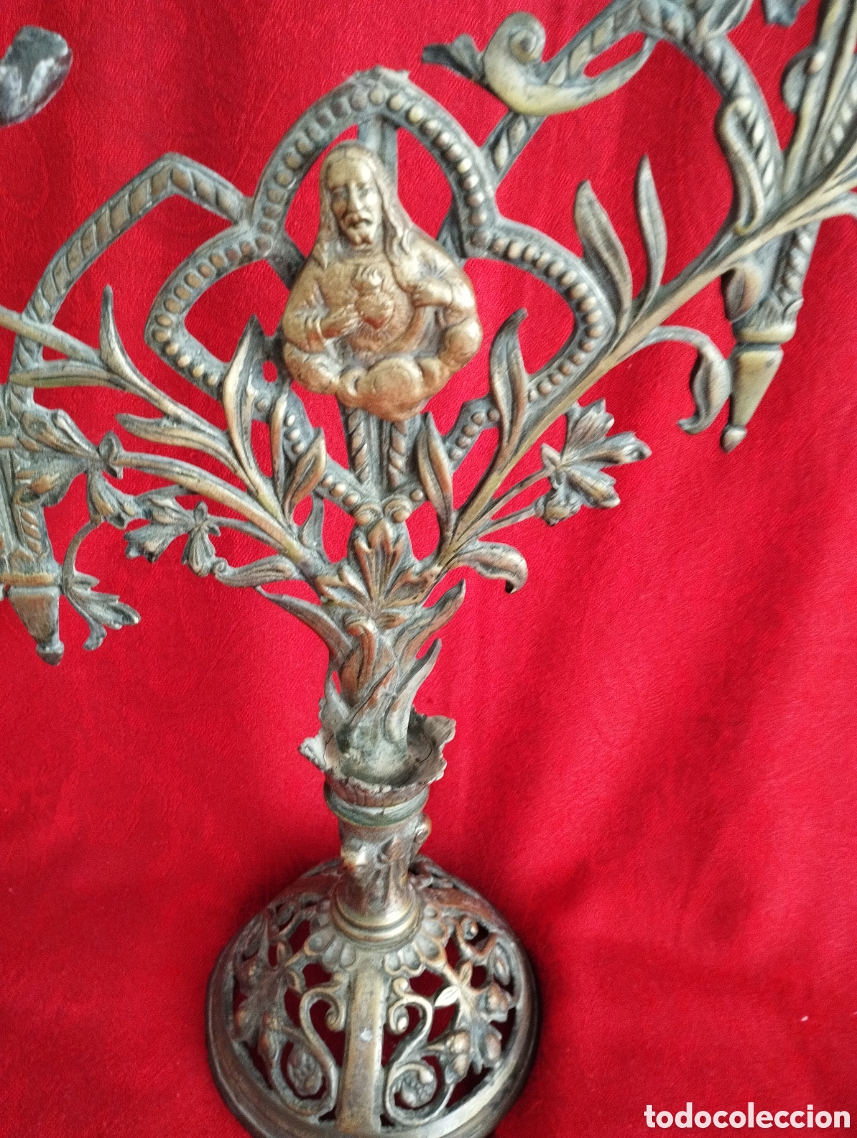 Antig&uuml;edades: Pareja Candelabros antiguos bronce. - Foto 6