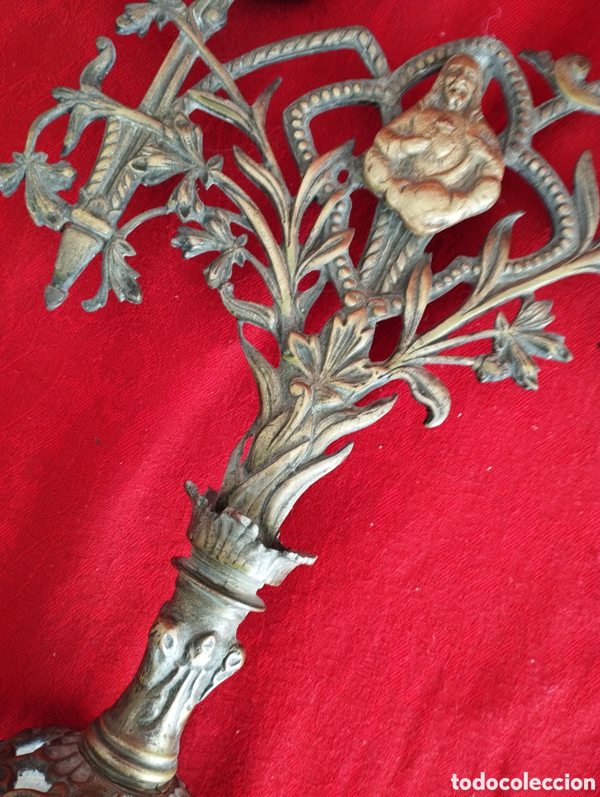 Antig&uuml;edades: Pareja Candelabros antiguos bronce. - Foto 9